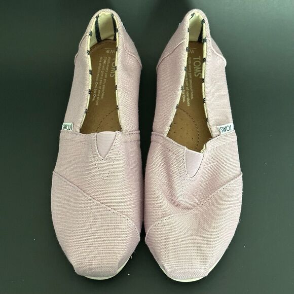 TOMS Shoes Slip On, Light Purple Womens Size 6M Canvas Boat Shoe *CLEAN - Picture 3 of 10